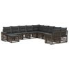 vidaXL Ensemble de canap&eacute; de jardin 11 pc Gris et Gris fonc&eacute; polyrotin