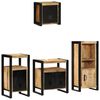 vidaXL Ensemble de mobilier de salle de bain 4 pc Marron et Noir
