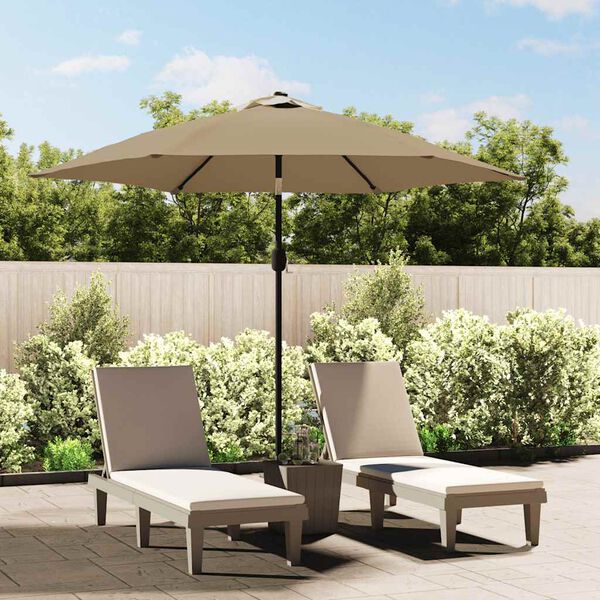 vidaXL Tissu de remplacement pour parasol d'extérieur Taupe 300 cm