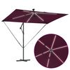 vidaXL Parasol banane à mât déporté Rouge bordeaux 294 x 200 x 254 cm
