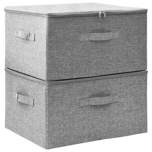 vidaXL Bo&icirc;tes de rangement 2 pcs Tissu 43x34x23 cm Gris