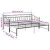 vidaXL Cadre de canap&eacute;-lit extensible sans matelas Noir M&eacute;tal 90x200cm