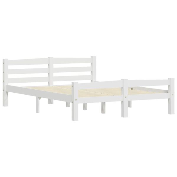 vidaXL Cadre de lit sans matelas blanc bois de pin massif 140x200 cm
