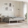 vidaXL Cadre de lit m&eacute;tal sans matelas et t&ecirc;te de lit blanc 183x213 cm