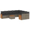 vidaXL Salon de jardin avec coussins 10 pcs gris r&eacute;sine tress&eacute;e