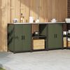 vidaXL Ensemble de rangement cuisine avec &eacute;tag&egrave;re 3 pcs Vert olive
