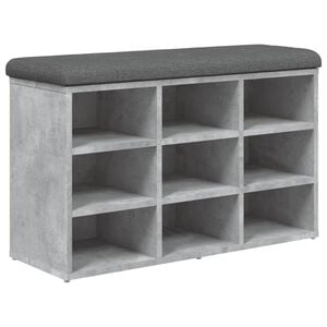 vidaXL Banc &agrave; chaussures gris b&eacute;ton 82x32x50 cm bois d'ing&eacute;nierie