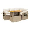 vidaXL Salon de jardin avec coussins 5 pcs beige r&eacute;sine tress&eacute;e