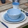 Bo-Camp Vaisselle 16 pcs Mix & Match M&eacute;lamine Bleu