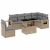 vidaXL Salon de jardin avec coussins 7 pcs beige r&eacute;sine tress&eacute;e