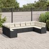 vidaXL Ensemble de canap&eacute; de jardin 10 pcs Noir et blanc polyrotin