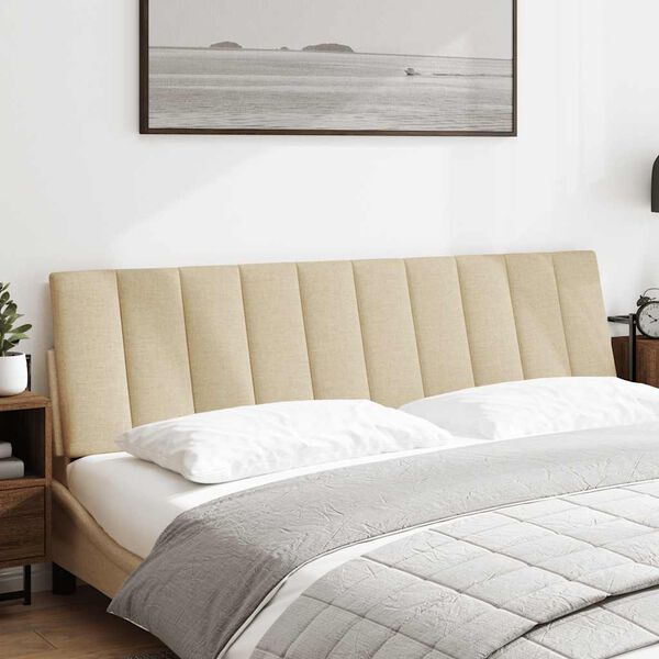 vidaXL Coussin de t&ecirc;te de lit Hanko cr&egrave;me 180 cm tissu