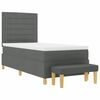 vidaXL Lit &agrave; ressorts avec matelas Gris fonc&eacute; 90 x 200 cm tissu
