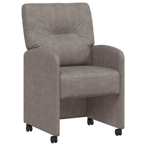 vidaXL Chaises de Salle &agrave; Manger avec Roues 2 pcs Gris 57 x 67 x 95 cm