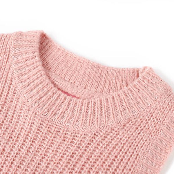 Gilet pull-over tricot&eacute; pour enfants rose clair 128