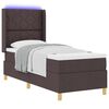 vidaXL Lit &agrave; ressorts avec matelas Marron 140 x 200 cm tissu