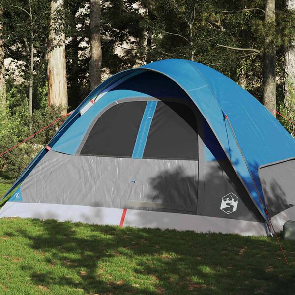 vidaXL Tente familiale &agrave; d&ocirc;me 6 personnes bleu imperm&eacute;able