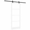 vidaXL Porte coulissante Blanc 93 x 232 cm Bois de pin massif et verre