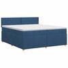 vidaXL Lit boxspring avec matelas Bleu 200 x 200 cm Tissu