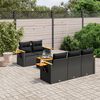 vidaXL Salon de jardin 6 pcs avec coussins noir r&eacute;sine tress&eacute;e