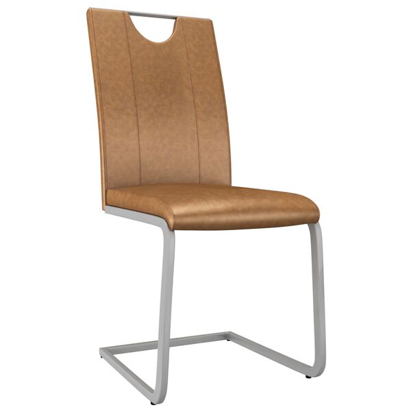 vidaXL Chaises &agrave; manger lot de 2 marron similicuir