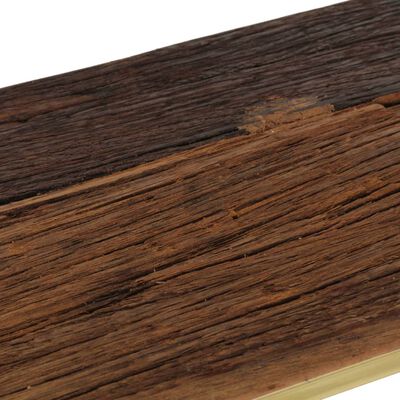 vidaXL Table console doré acier inoxydable et bois récupération massif