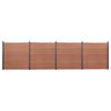 vidaXL Ensemble de panneaux de cl&ocirc;ture marron 699x186 cm WPC
