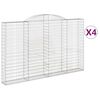 vidaXL Paniers &agrave; gabions arqu&eacute;s 4 pcs 300x30x180/200 cm fer galvanis&eacute;