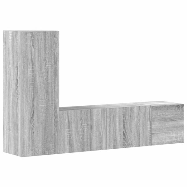 vidaXL Ensemble de meubles TV 3 pcs Sonoma gris Bois d'ing&eacute;nierie