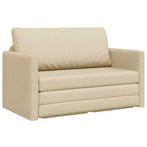 vidaXL Canap&eacute;-Lit 110cm Cr&egrave;me tissu