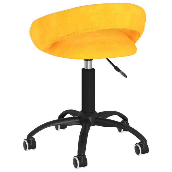 vidaXL Chaises pivotantes &agrave; manger lot de 4 jaune moutarde velours