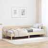 vidaXL Cadre de lit d'angle avec t&ecirc;te de lit Cr&egrave;me 90 x 190 cm tissu
