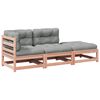 vidaXL Salon de jardin 3 pcs et coussins bois massif sapin de douglas