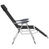 vidaXL Chaises de camping pliables lot de 2 repose-pied Noir Aluminium