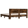 vidaXL Cadre de lit sans matelas ch&ecirc;ne fum&eacute; 200x200 cm