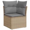 vidaXL Salon de jardin avec coussins 9 pcs beige r&eacute;sine tress&eacute;e