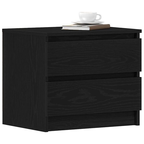 vidaXL Cabinet de chevet avec tiroir Chêne noir 50 x 40 x 43,5 cm