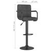 vidaXL Tabouret de bar Gris foncé Tissu