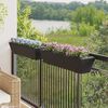 vidaXL Jardini&egrave;res avec crochets 2 pcs noir r&eacute;sine tress&eacute;e