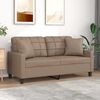 vidaXL Canap&eacute; 2 places et oreillers et coussins Cappuccino 140 cm