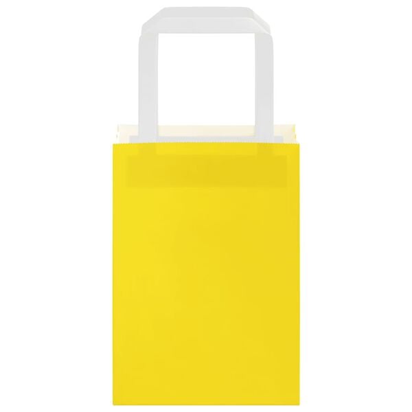 vidaXL Sacs en papier 250 pcs avec poignées jaune 15x8x21 cm