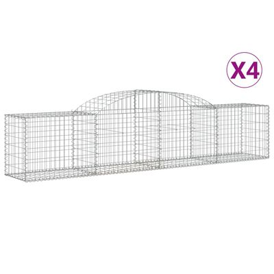 vidaXL Paniers à gabions arqués 4 pcs 300x50x60/80 cm fer galvanisé