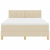 vidaXL Lit &agrave; ressorts avec matelas Cr&egrave;me 140 x 190 cm tissu