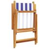 vidaXL Ensemble &agrave; manger de jardin 7 pcs bleu blanc tissu bois massif