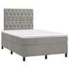 vidaXL Sommier &agrave; lattes de lit et matelas Gris clair 120x200cm Velours