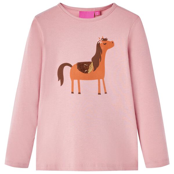 T-shirt enfants &agrave; manches longues rose clair 116