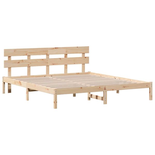 vidaXL Cadre de lit Marron 180 x 200 cm Bois de pin massif