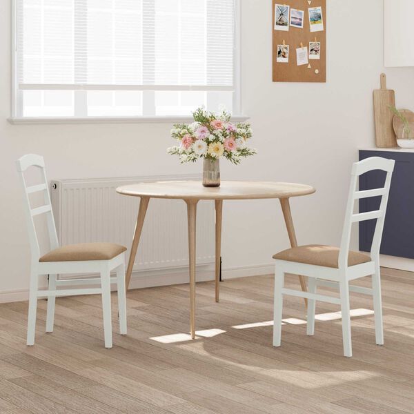 vidaXL Chaise de salle &agrave; manger 2 pcs Blanc et marron