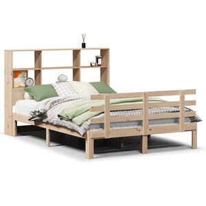 vidaXL Lit biblioth&egrave;que sans matelas 150x200 cm bois massif de pin
