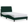 vidaXL Cadre de lit avec LED sans matelas vert foncé 100x200cm velours